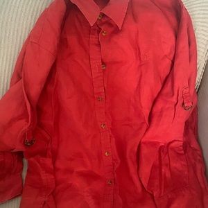 Ralph Lauren red button down collard jacket shirt